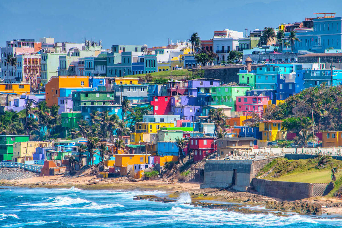 Colorful Houses In San Juan, Puerto Rico, Latin America, United States